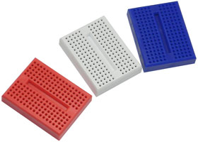 3 X 170 Point Mini Solderless Breadblocks in Red, White & Blue
